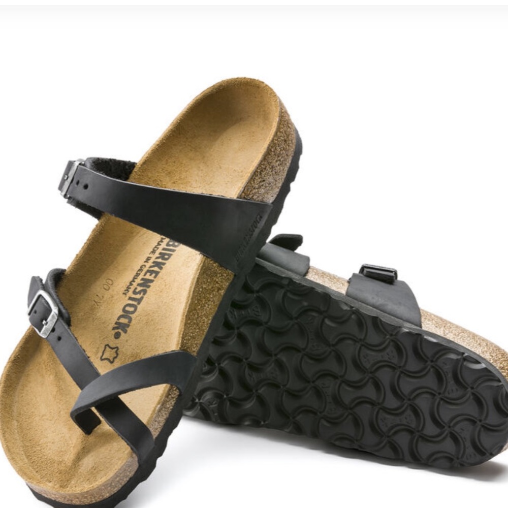 NWT Birkenstock Mayari black oiled leather sandals